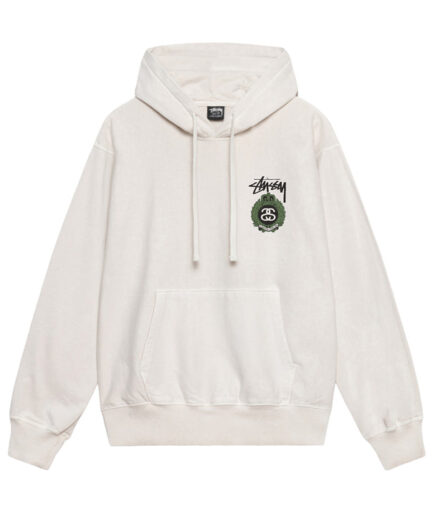 Crown Wreath Stussy White Hoodie